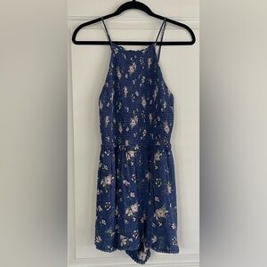 American Eagle Outfitters Floral Navy Romper